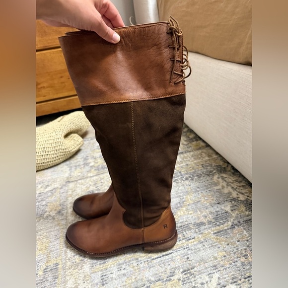 NEW Roan by Bed Stu Natty tall Brown Leather suede Knee-High riding Boots - Picture 6 of 14